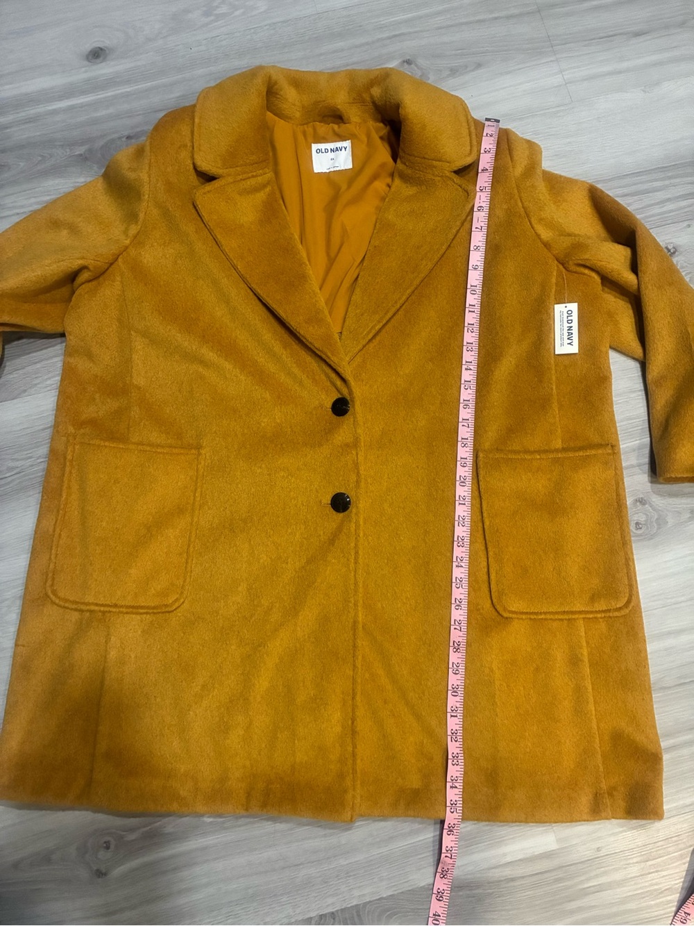 Old Navy Women's Mustard Wool-Blend Coat - Picture 8 of 11